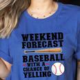 Weekend Forecast Baseball Baseball Mom Women's Heather T-Shirt Heather True Royal Weekend Forecast Baseball Baseball Mom Women's Heather T-Shirt Heather True Royal