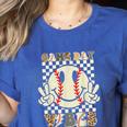 Women Kids Baseball Game Day Vibes Smile Baseball Mom Women's Heather T-Shirt Heather True Royal Women Kids Baseball Game Day Vibes Smile Baseball Mom Women's Heather T-Shirt Heather True Royal