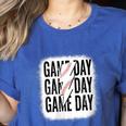 Womens Baseball Mom Leopard Game Day Mother's Day Women's Heather T-Shirt Heather True Royal Womens Baseball Mom Leopard Game Day Mother's Day Women's Heather T-Shirt Heather True Royal