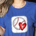Womens Bleached Custom Baseball Mom Number 7 Heart For Mom Women's Heather T-Shirt Heather True Royal Womens Bleached Custom Baseball Mom Number 7 Heart For Mom Women's Heather T-Shirt Heather True Royal