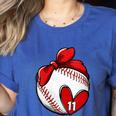 Womens Custom Baseball Mom Number 11 Heart For Mom Mommy Women's Heather T-Shirt Heather True Royal Womens Custom Baseball Mom Number 11 Heart For Mom Mommy Women's Heather T-Shirt Heather True Royal