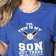 Yes This Is My Son Out Baseball Mom Women's Heather T-Shirt Heather True Royal Yes This Is My Son Out Baseball Mom Women's Heather T-Shirt Heather True Royal