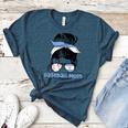 Argentina Baseball Mom Messy Bun Women's Heather T-Shirt Heather Deep Teal