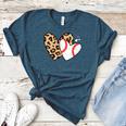Baseball Heart Leopard Heart Sport Baseball Mom Women's Heather T-Shirt Heather Deep Teal Baseball Heart Leopard Heart Sport Baseball Mom Women's Heather T-Shirt Heather Deep Teal