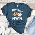 Baseball Mama For Baseball Mom Leopard Game Day Women's Heather T-Shirt Heather Deep Teal Baseball Mama For Baseball Mom Leopard Game Day Women's Heather T-Shirt Heather Deep Teal