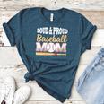 Baseball Mom Leopard Print Loud And Proud With Ball & Bat Women's Heather T-Shirt Heather Deep Teal