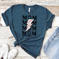 Baseball MOM Lightning Bolt Tshirt Retro Women's Heather T-Shirt Heather Deep Teal
