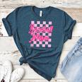 Baseball Mom And Pink Grid Sports Mother Mama Player Women's Heather T-Shirt Heather Deep Teal