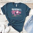 Baseball Mom Pink Ribbon Breast Cancer Awareness Fighters Women's Heather T-Shirt Heather Deep Teal Baseball Mom Pink Ribbon Breast Cancer Awareness Fighters Women's Heather T-Shirt Heather Deep Teal