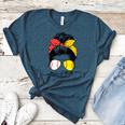 Baseball Mom Softball Mom Of Both Messy Bun Mother's Day Women's Heather T-Shirt Heather Deep Teal Baseball Mom Softball Mom Of Both Messy Bun Mother's Day Women's Heather T-Shirt Heather Deep Teal