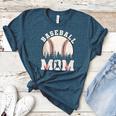 Baseball Mom Vintage Baseball Ball Mama Women's Heather T-Shirt Heather Deep Teal