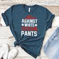 Baseball Moms Against White Baseball Pants Women's Heather T-Shirt Heather Deep Teal