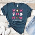 Baseball Nana Era Bows Baseball Mom Women Women's Heather T-Shirt Heather Deep Teal Baseball Nana Era Bows Baseball Mom Women Women's Heather T-Shirt Heather Deep Teal