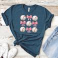 Baseballs And Bows Coquette Baseball Mom Baseball Coach Girl Women's Heather T-Shirt Heather Deep Teal Baseballs And Bows Coquette Baseball Mom Baseball Coach Girl Women's Heather T-Shirt Heather Deep Teal