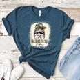 Bleached Messy Bun Game Day Vibes Baseball Mom Game Day Women's Heather T-Shirt Heather Deep Teal Bleached Messy Bun Game Day Vibes Baseball Mom Game Day Women's Heather T-Shirt Heather Deep Teal