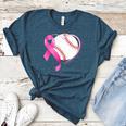 Breast Cancer Awareness Baseball Mom Women's Heather T-Shirt Heather Deep Teal Breast Cancer Awareness Baseball Mom Women's Heather T-Shirt Heather Deep Teal