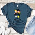 Busy Raising Ballers Softball Messy Bun Baseball Mom Women's Heather T-Shirt Heather Deep Teal