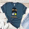 Busy Raising Ballers Tennis Baseball Mom Messy Bun Leopard Women's Heather T-Shirt Heather Deep Teal Busy Raising Ballers Tennis Baseball Mom Messy Bun Leopard Women's Heather T-Shirt Heather Deep Teal