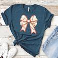 Coquette Bow Baseball Mama Baseball Mom Women Women's Heather T-Shirt Heather Deep Teal Coquette Bow Baseball Mama Baseball Mom Women Women's Heather T-Shirt Heather Deep Teal