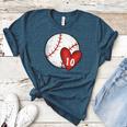 Custom Baseball Mom Number 10 Heart For Mom Mommy Women's Heather T-Shirt Heather Deep Teal