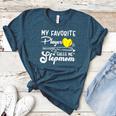 My Favorite Player Calls Me Stepmom Softball Baseball Mom Women's Heather T-Shirt Heather Deep Teal