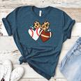 Football Baseball Heart Football Baseball Mom Women's Heather T-Shirt Heather Deep Teal