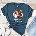 Game Day Vibes Football Baseball Mom Heart Women's Heather T-Shirt Heather Deep Teal
