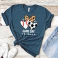 Game Day Vibes Soccer Baseball Mom Heart Women's Heather T-Shirt Heather Deep Teal
