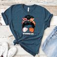 Grandma Life Basketball And Baseball Mom Funny Women's Heather T-Shirt Heather Deep Teal