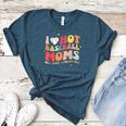 Groovy Retro I Love Hot Baseball Moms With After Game Snacks Women's Heather T-Shirt Heather Deep Teal Groovy Retro I Love Hot Baseball Moms With After Game Snacks Women's Heather T-Shirt Heather Deep Teal