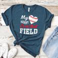 My Heart Is On That Field Baseball Player Baseball Mom Women's Heather T-Shirt Heather Deep Teal