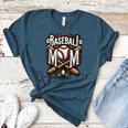 Home Run Baseball Mom Women's Heather T-Shirt Heather Deep Teal