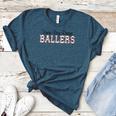 Kinda Busy Raising Ballers Funny Baseball Mom Mother's Day Women's Heather T-Shirt Heather Deep Teal