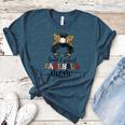 Loud And Proud Baseball Mom Messy Bun Leopard Baseball Mom Women's Heather T-Shirt Heather Deep Teal