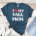 I LOVE MY BASEBALL MOM Women's Heather T-Shirt Heather Deep Teal
