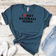 I Love Hot Baseball Moms Red Heart Women's Heather T-Shirt Heather Deep Teal
