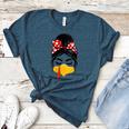 Messy Bun Baseball Mom Turkey Face Matching Thanksgiving Women's Heather T-Shirt Heather Deep Teal Messy Bun Baseball Mom Turkey Face Matching Thanksgiving Women's Heather T-Shirt Heather Deep Teal