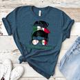 Mexico Baseball Mom Messy Bun Women's Heather T-Shirt Heather Deep Teal