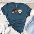 Peace Love Baseball Mom Leopard Print Cheetah Pattern Women's Heather T-Shirt Heather Deep Teal