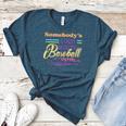 Proud Mama Somebody's Loud Mouth Baseball Mom Ball Women's Heather T-Shirt Heather Deep Teal