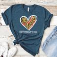 Softball Baseball Mom Valentine Leopard Heart Mother's Day Women's Heather T-Shirt Heather Deep Teal