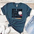 My Son Hits Harder Than Your Husband Baseball Mom Women's Heather T-Shirt Heather Deep Teal My Son Hits Harder Than Your Husband Baseball Mom Women's Heather T-Shirt Heather Deep Teal