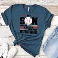 My Son Throws Harder Than Your Husband Baseball Mom Women's Heather T-Shirt Heather Deep Teal