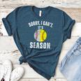 Sorry I Cant It's Season Vintage Softball Baseball Mom Women's Heather T-Shirt Heather Deep Teal Sorry I Cant It's Season Vintage Softball Baseball Mom Women's Heather T-Shirt Heather Deep Teal