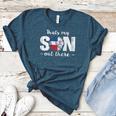 Thats My Son Out There For a Dominican Baseball Mom Women's Heather T-Shirt Heather Deep Teal
