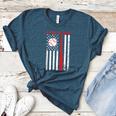 Vintage Baseball Flag Women Baseball Mom Women's Heather T-Shirt Heather Deep Teal