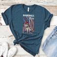 Vintage USA Flag Baseball Player Proud Baseball Mom Women's Heather T-Shirt Heather Deep Teal Vintage USA Flag Baseball Player Proud Baseball Mom Women's Heather T-Shirt Heather Deep Teal