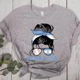 Argentina Baseball Mom Messy Bun Women's Heather T-Shirt Athletic Heather