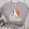 Ball Mom Heart Basketball Baseball Mom Women's Heather T-Shirt Athletic Heather Ball Mom Heart Basketball Baseball Mom Women's Heather T-Shirt Athletic Heather