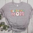 Baseball Mom Bleached Messy Bun Game Day Women's Heather T-Shirt Athletic Heather Baseball Mom Bleached Messy Bun Game Day Women's Heather T-Shirt Athletic Heather